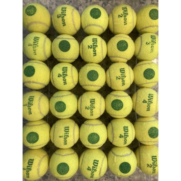 Wilson Games Lot Of 3 Used Green Dot Tennis Balls Great For Young